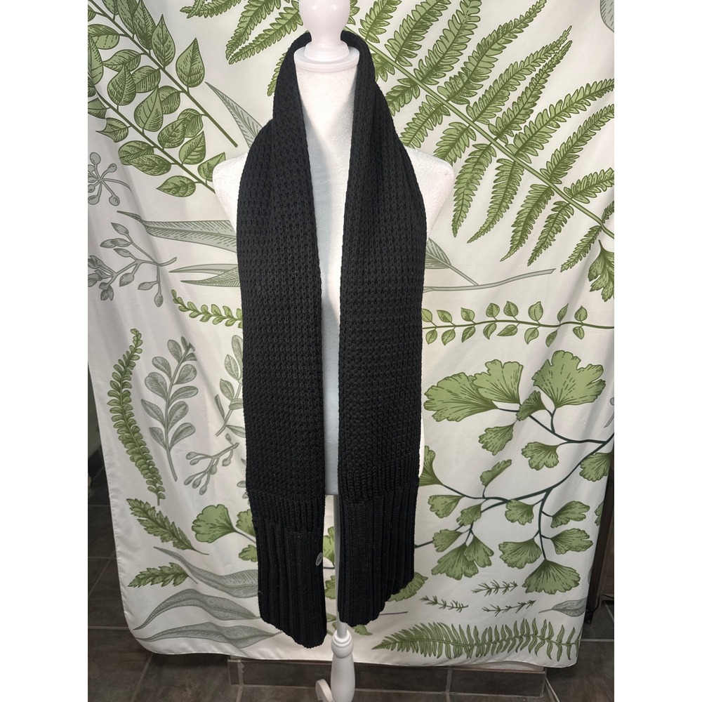 UGG Australia Black Chunky Ribbed Honeycomb Knit Winter Scarf‎ 18002SKE NWT